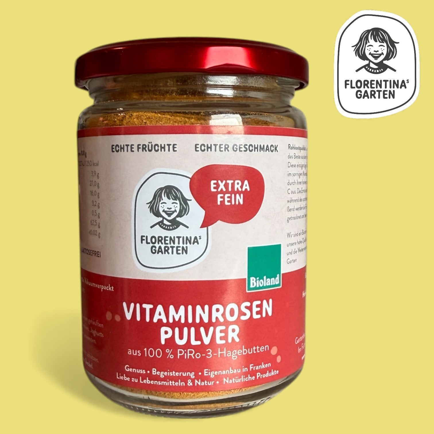 Hagn-butten Pulver | 180 g | Vitaminrose | echte Maintal Hagebutte